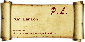 Pur Larion névjegykártya